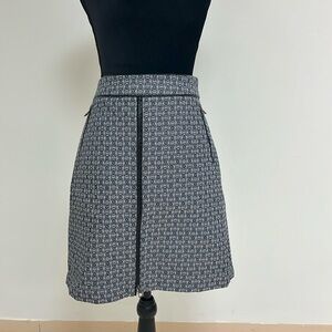 Tory Burch Navy and Ivory Chaumount Skirt, Size 8